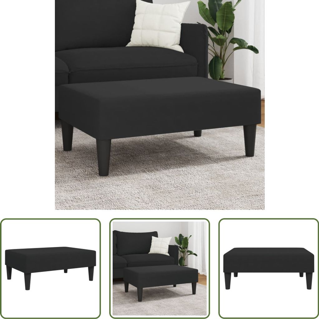 The Living Store Fußhocker Schwarz 77x55x31 cm Samt Produktbild 
