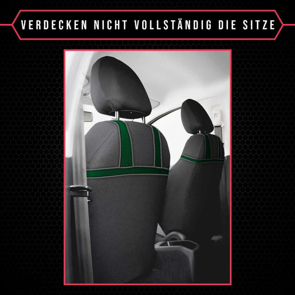 Coprisedili Auto Elegance Verde per Opel Signum | Kit 1+1 Premium - 4