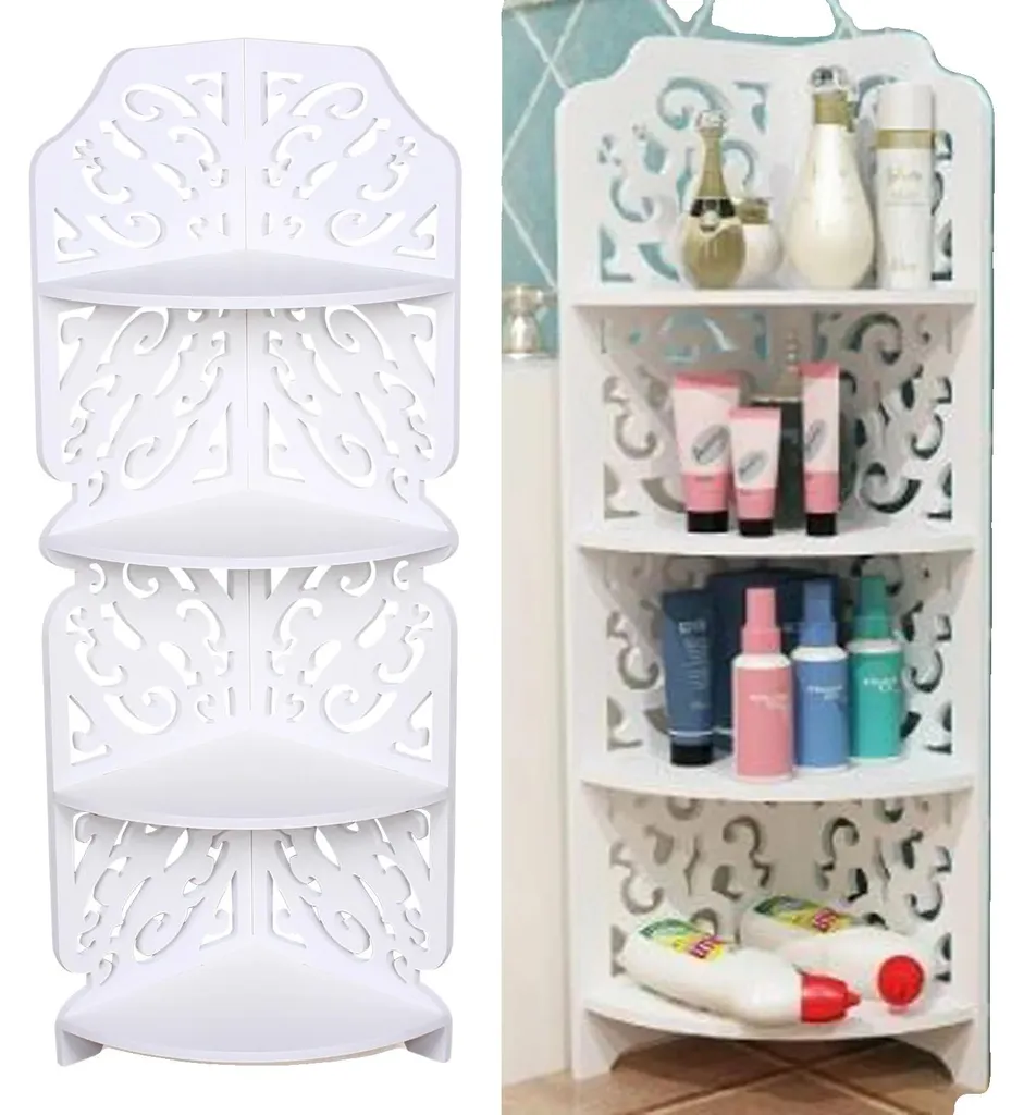 Serviteur de douche d'angle blanc durable - Étagère murale sanitaire