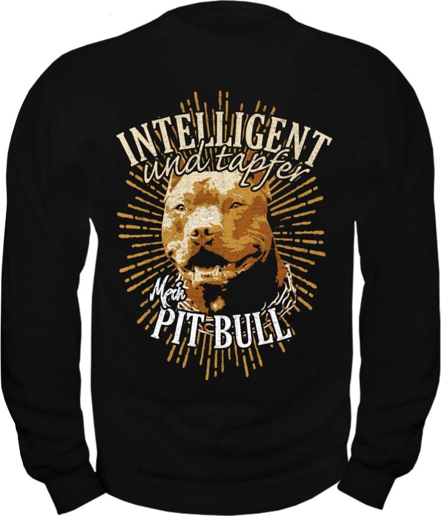 Herren Sweatshirt Pit Bull - Intelligent und Tapfer