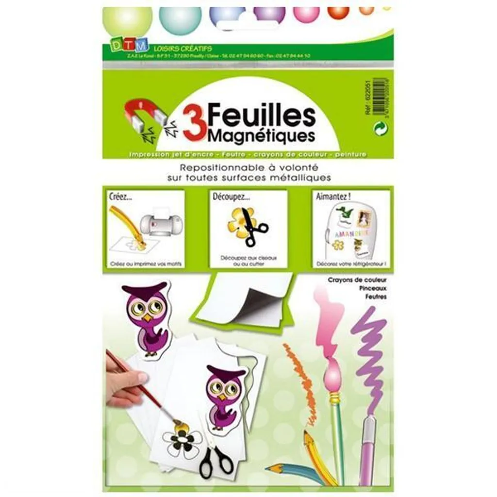 Feuilles Aimantées A4 Graine Creative - Support Magnétique de Bricolage