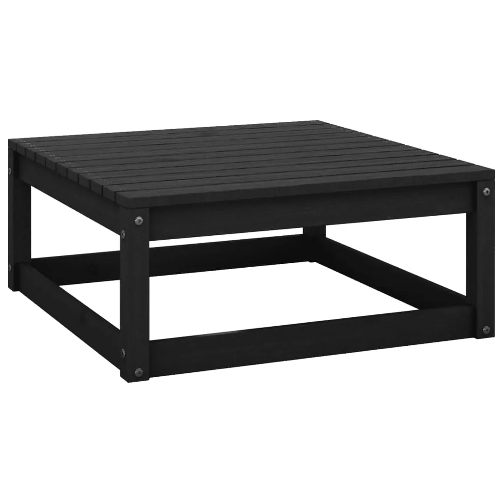 SYFAX Sgabello Giardino Legno Massello Pino con Cuscino Morbido Nero