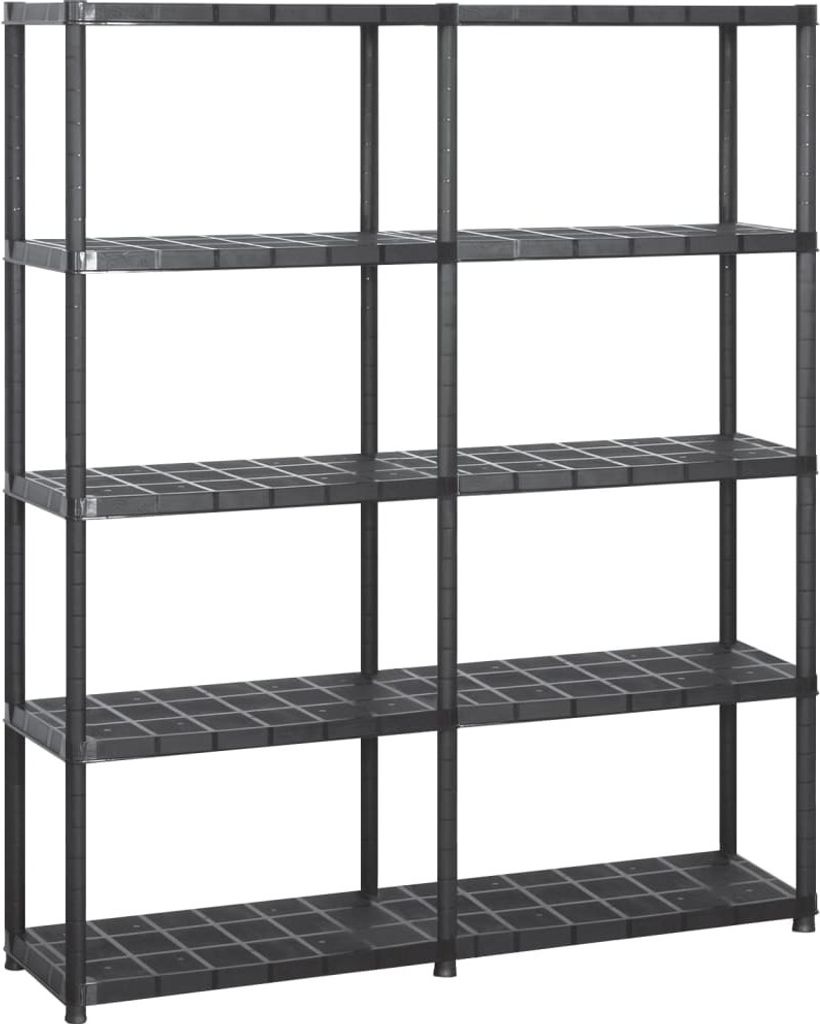 "im Angebot" Lagerregal mit 5 Böden Schwarz 142x38x170 cm Kunststoff - Lager- & Regalsysteme CC2604