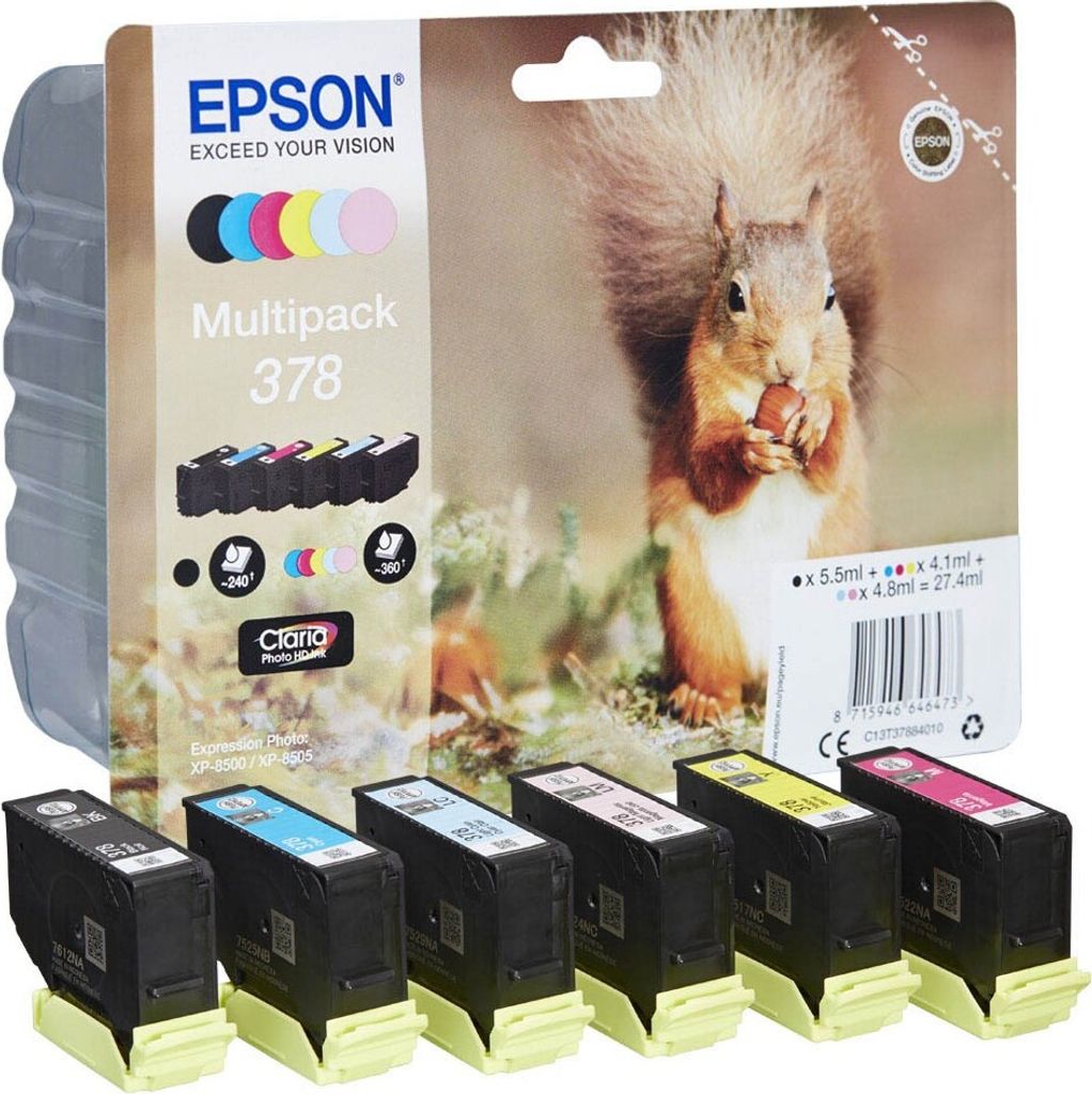 EPSON 378/T37884  schwarz, cyan, magenta, gelb, light cyan, Produktbild 