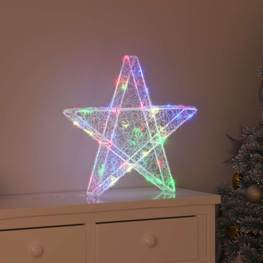 vidaXL 3D Stern mit 50 LEDs Mehrfarbig 55 x 53.5 x 10 cm Acryl