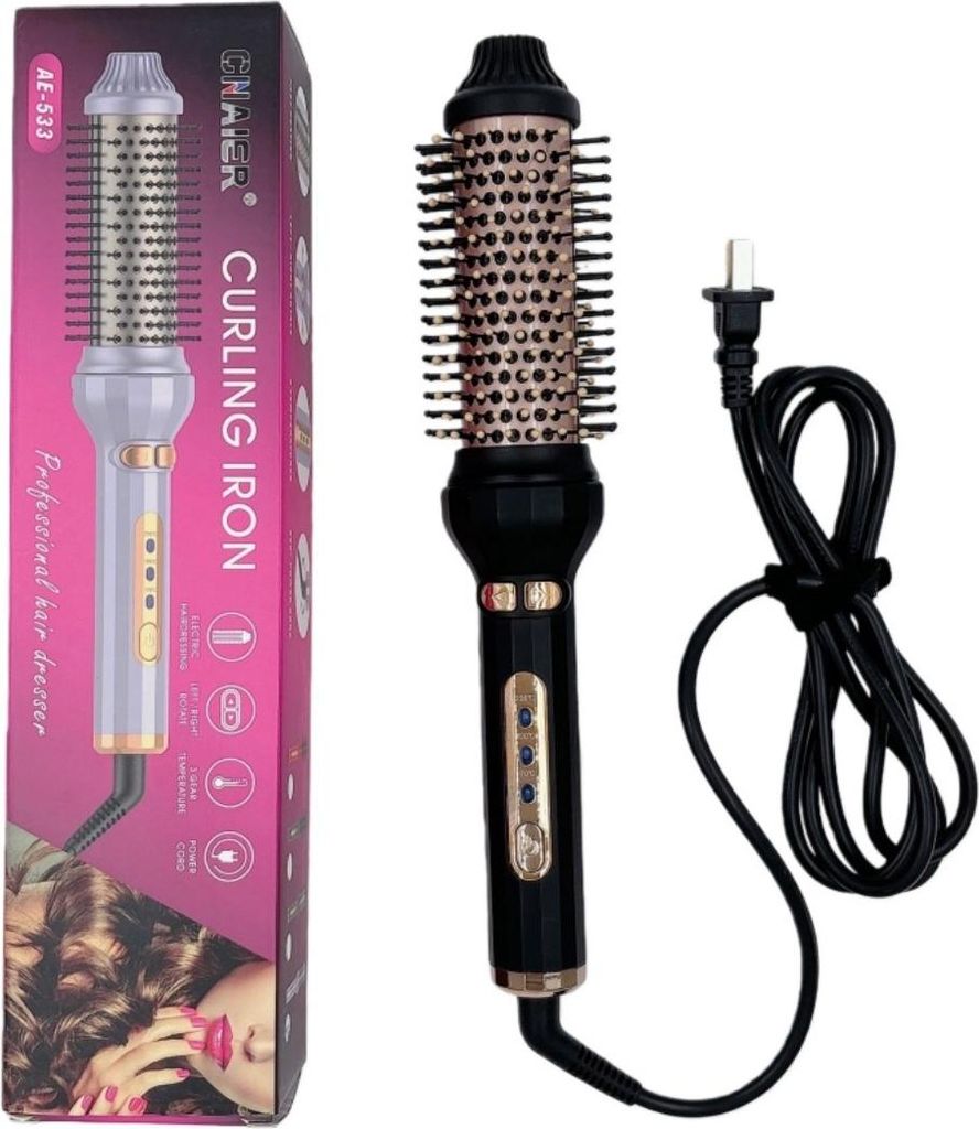 INF Automatische Lockenstab mit 3 Temperaturstufen und Anti-Tangle Kabel Schwarz