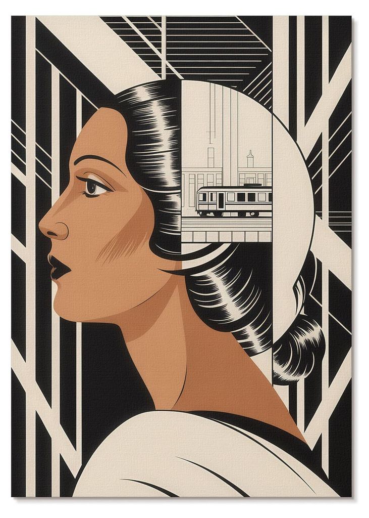 POSTER - 29x42 cm (A3) - Lena "Leni" Moreau - Frauenprofil, Produktbild 