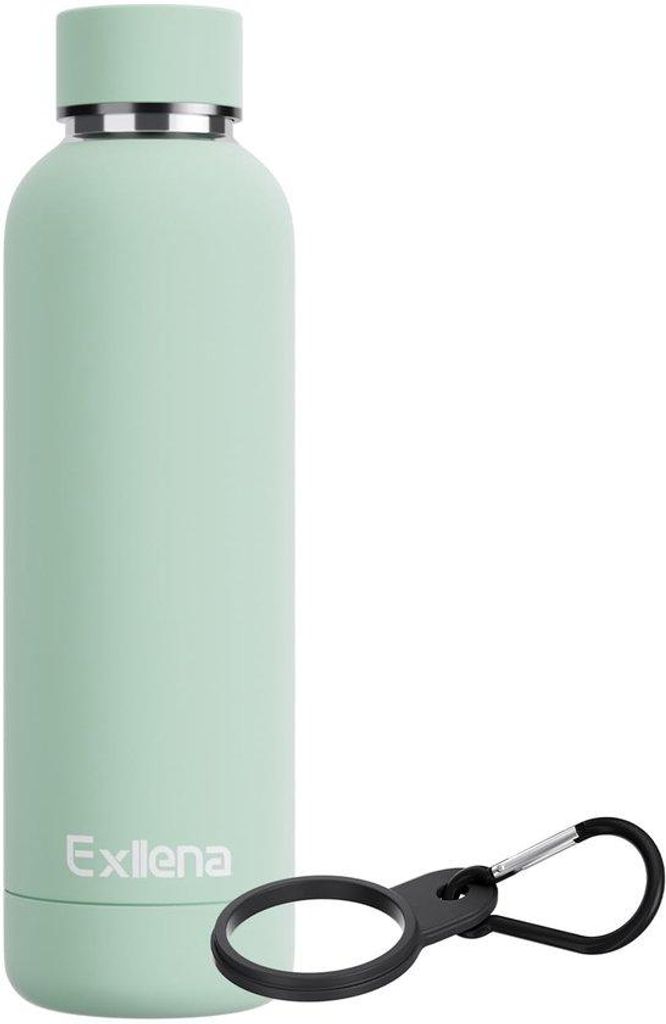 RVS Sportbecher 500ml - Isolierflasche mit Gummi-Griff für Sport, Arbeitsplatz und Urlaub - 24-Stunden-Kühlhaltung - 12-Stunden-Wärmebehaltefunk...