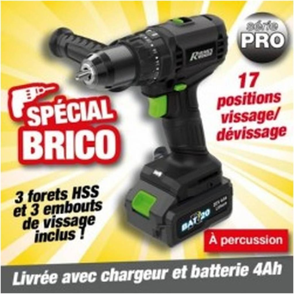 Trapano avvitatore a batteria 20v + batteria Ribimex Immagine del prodotto 