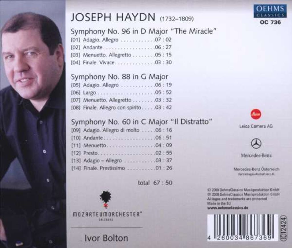 Bolton, I: Sinfonien 60,88 & 96
