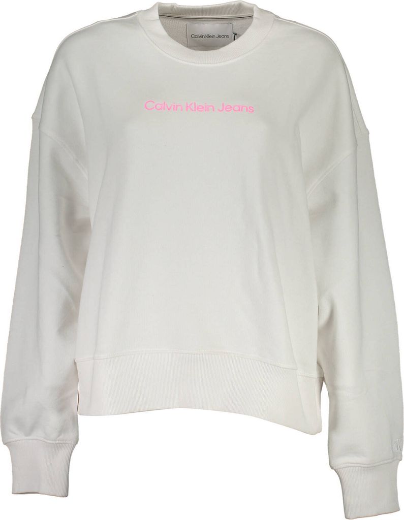 Calvin Klein Damen LANGARM-SWEATSHIRT Weiß J20J218985_354D287_BIANCOYAF : Größe - XL Größe: XL