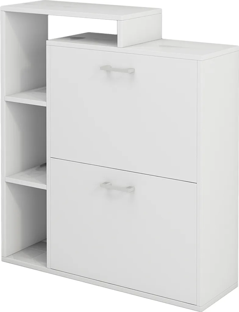 Meuble à chaussures design Vicco Tobias Blanc - Rangement 80x90 Robuste