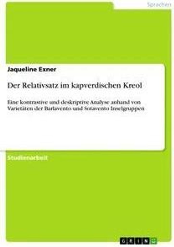 Der Relativsatz im kapverdischen Kreol