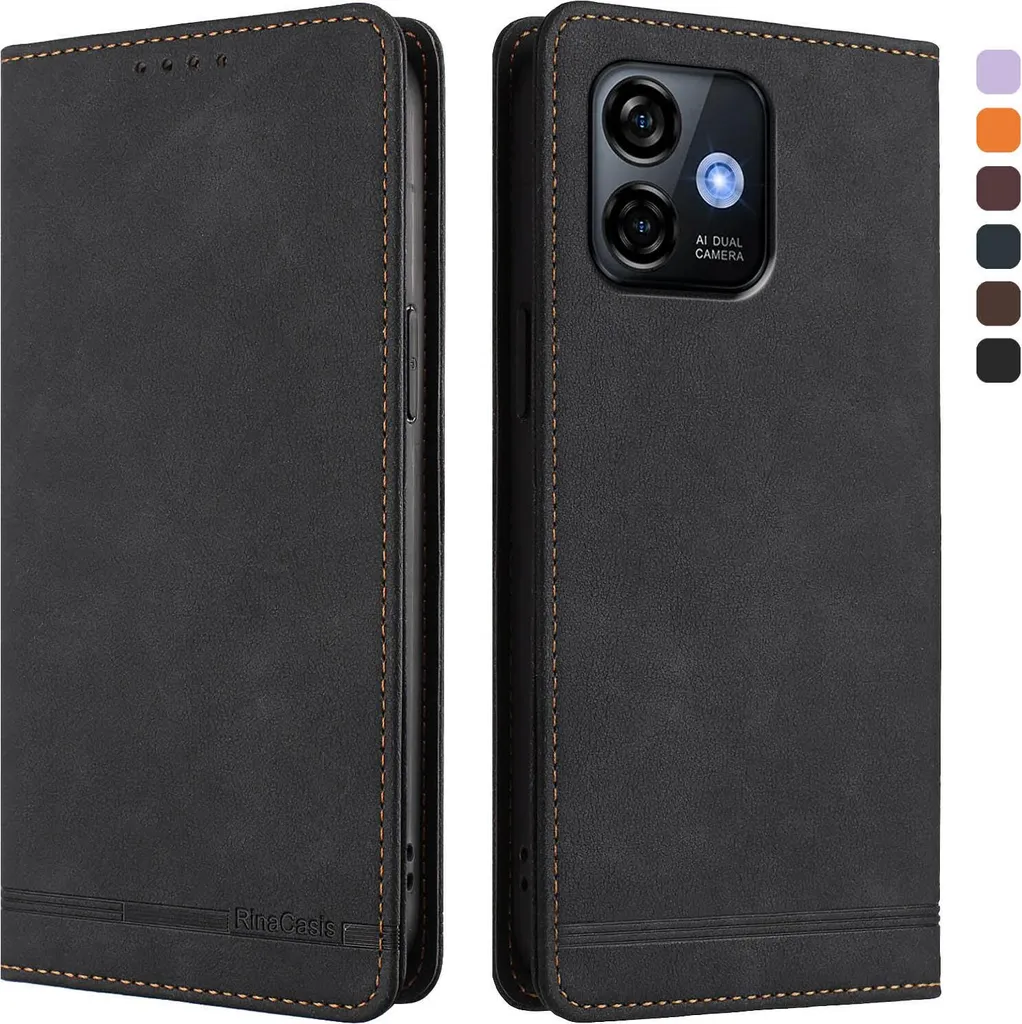 Ulefone Note 16 Pro Cover Libro Nero - Wallet Case con Stand - 1