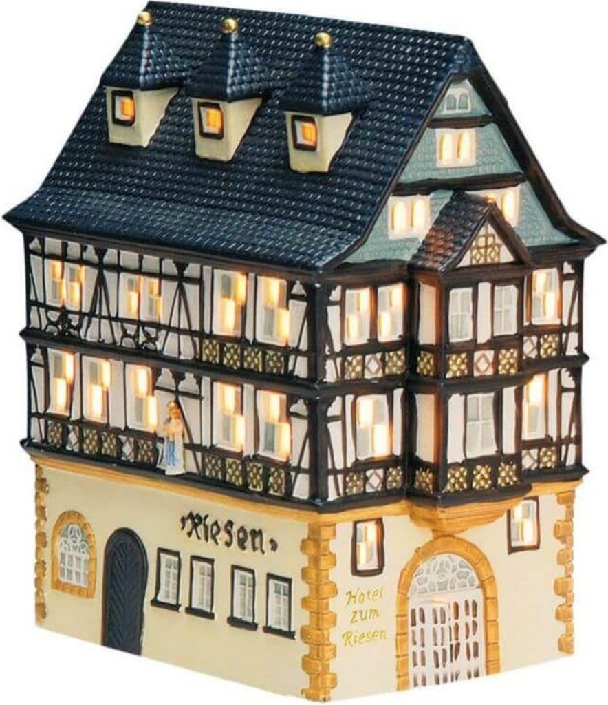 Lichthaus Wurm KG. aus Porzellan Teelichthaus Hotel zum Riesen/Miltenberg 17x22x10 cm