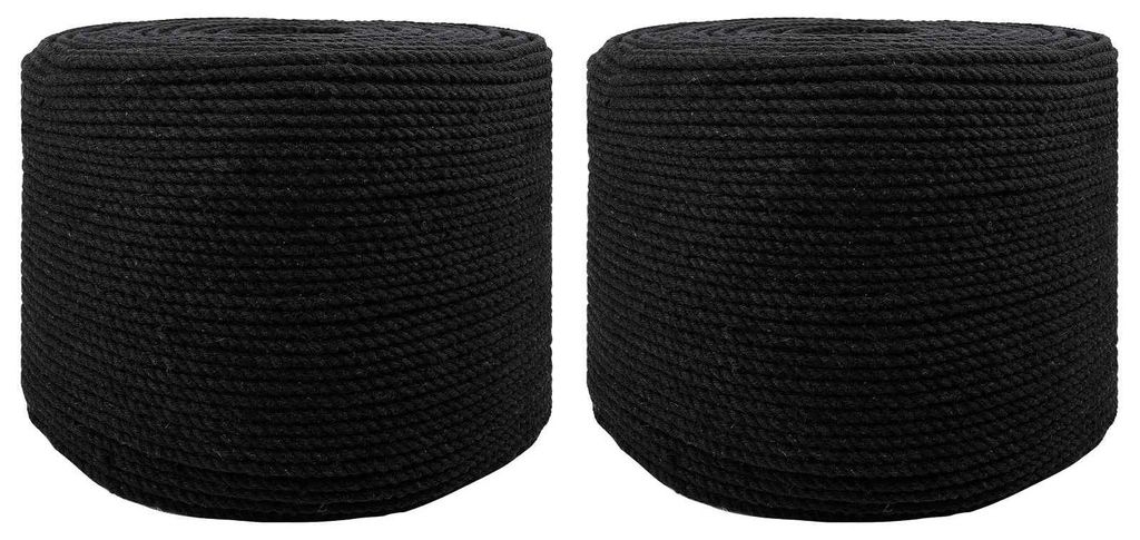 vidaXL Seil 2 pcs Schwarz Baumwolle