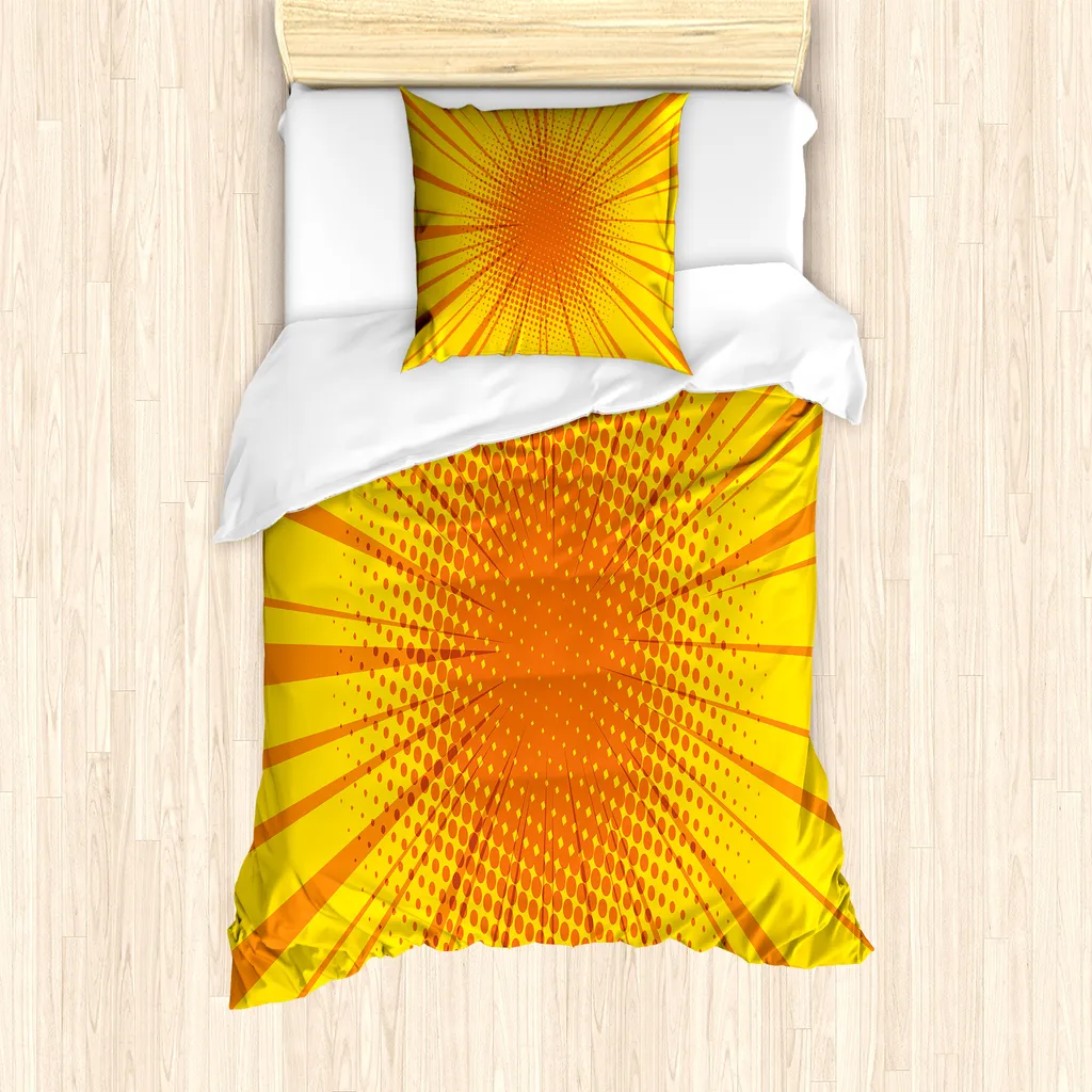 Copripiumino Vintage ABAKUHAUS Giallo Arancio 135x200cm Letto Singolo