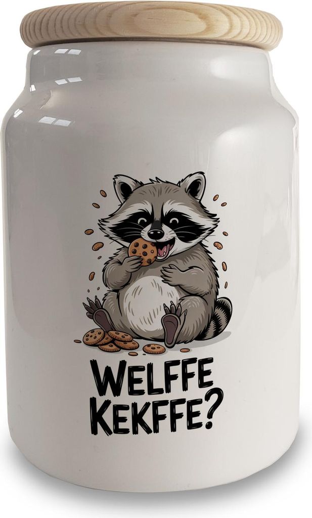 Verfressener Waschbär - Welffe Kekffe Keksdose