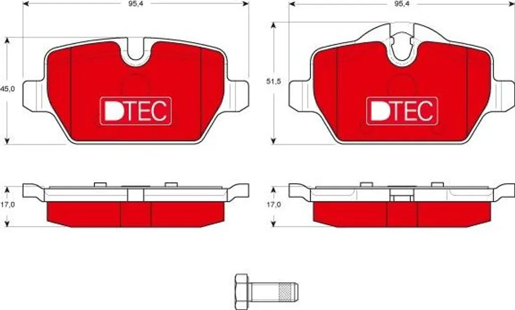 Plaquettes de frein TRW GDB1612DTE OE 2288889 pour BMW Série 1 et 3