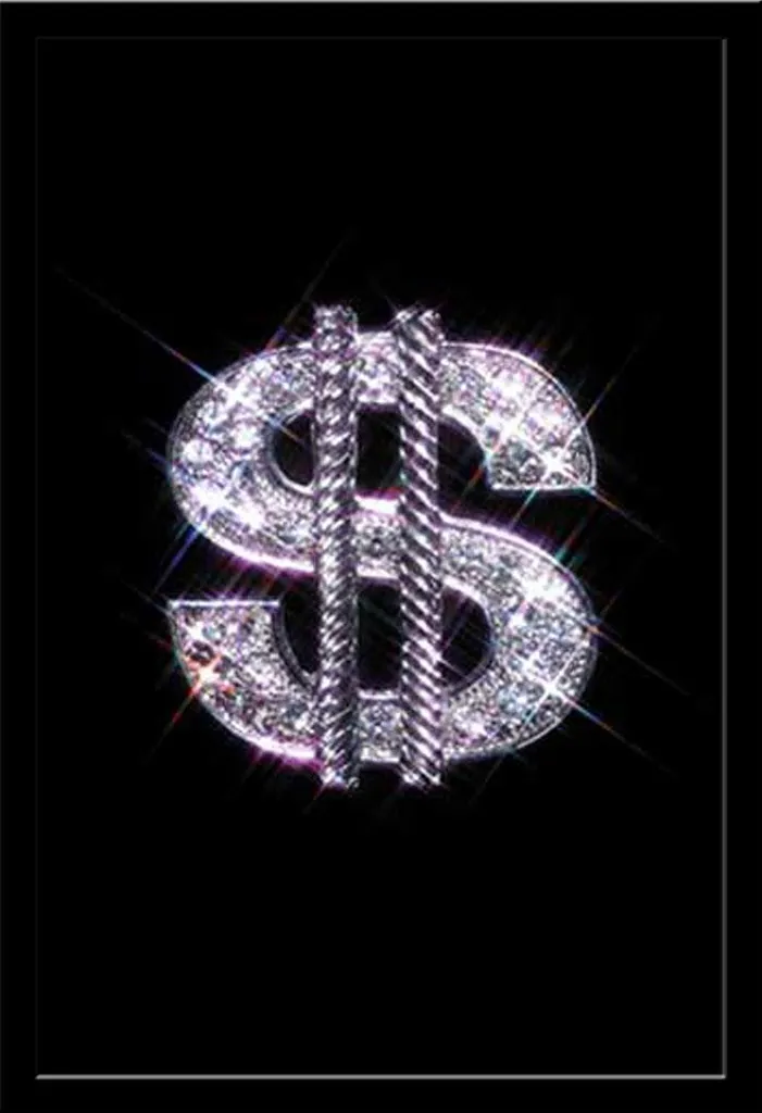 Décoration Murale Bling Dollar pour bureau cadre noir Shinsuke 61x91,5cm