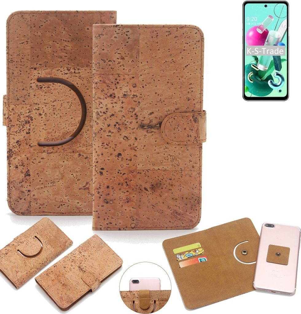 K-S-Trade Handy Hülle Schutz Hülle kompatibel mit LG Electronics Q92 Handyhülle Schutzhülle Korkhülle Kork-Hülle 1x