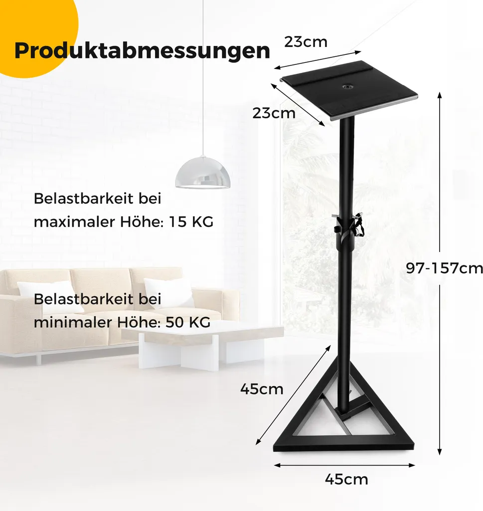 Paire de Supports Enceinte pour Home Cinéma et Studio Hauteur 157cm