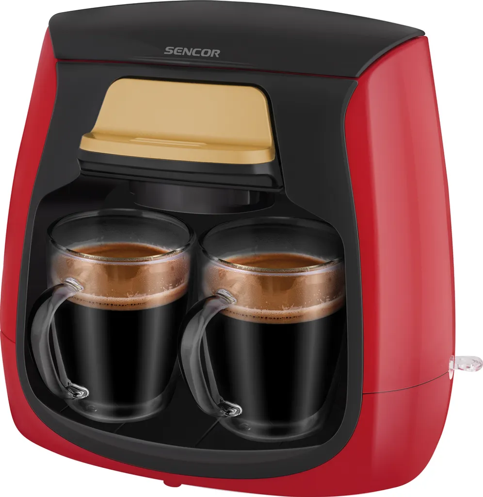SENCOR SCE 2101RD Machine à café compacte rouge pour café moulu