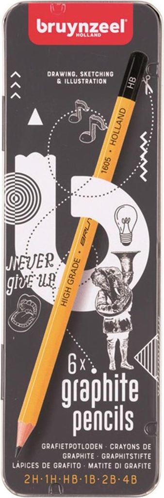 Bruynzeel Teens Burotek Dose mit 6 Graphitstiften