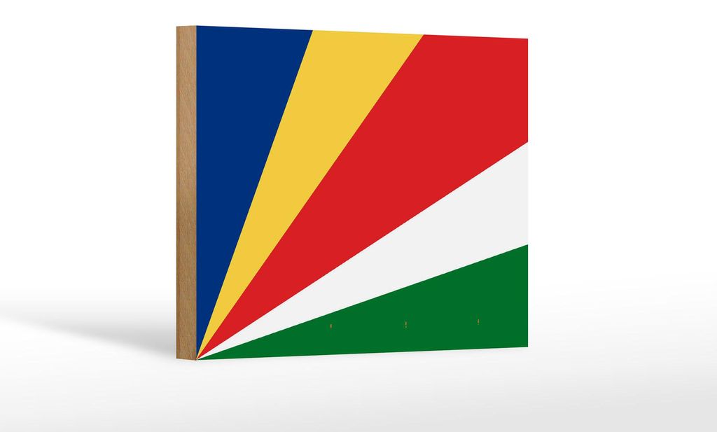 Holzschild Flagge Seychellen 18x12 cm Flag of Seychelles Produktbild 