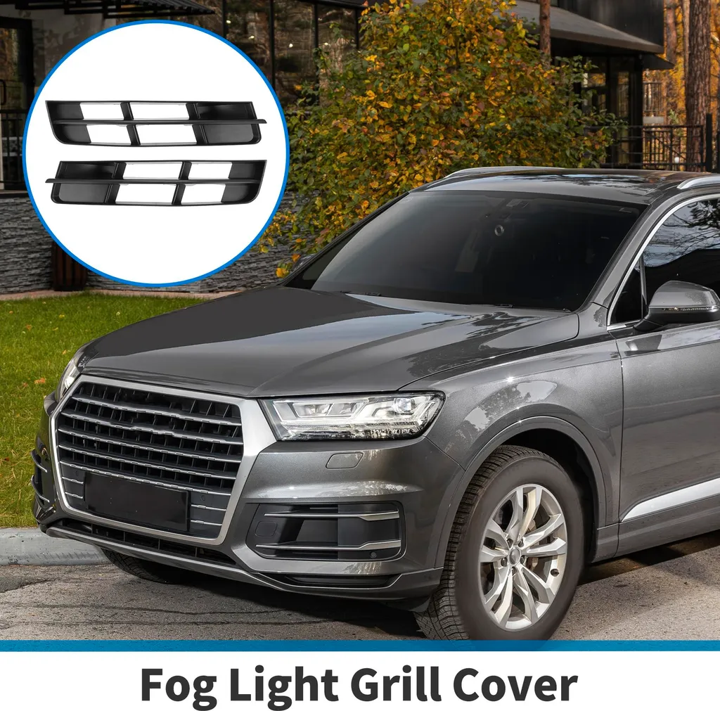 Grille Antibrouillard Audi Q7 en ABS Noir - Dimensions 55,5 x 11 cm