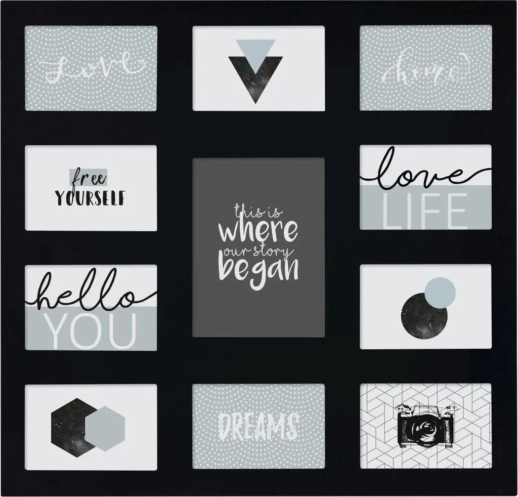 Pêle-mêle photo Gael Black pour 11 photos - Cadre mural noir élégant