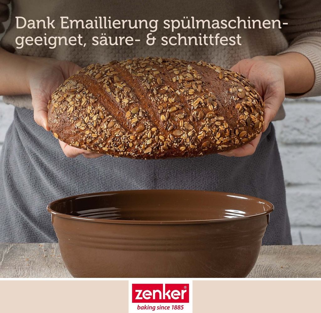 Zenker Brotbackform oval Dein Brot!, 26,5x16,5cm, Emaille Produktbild 5