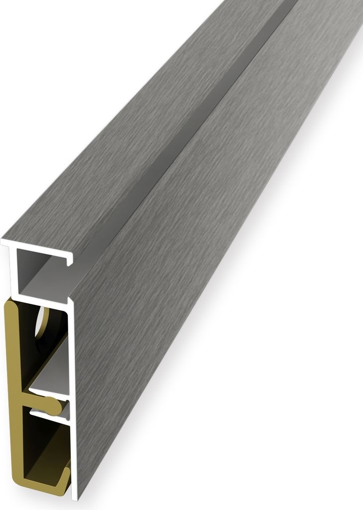 LED Sockelleiste 60 x 60 x 2500 mm Licht Fußleiste indirekte Beleuchtung Einfasshöhe 60 mm Aluminium Glatt Gebohrt Edelstahl Küberit