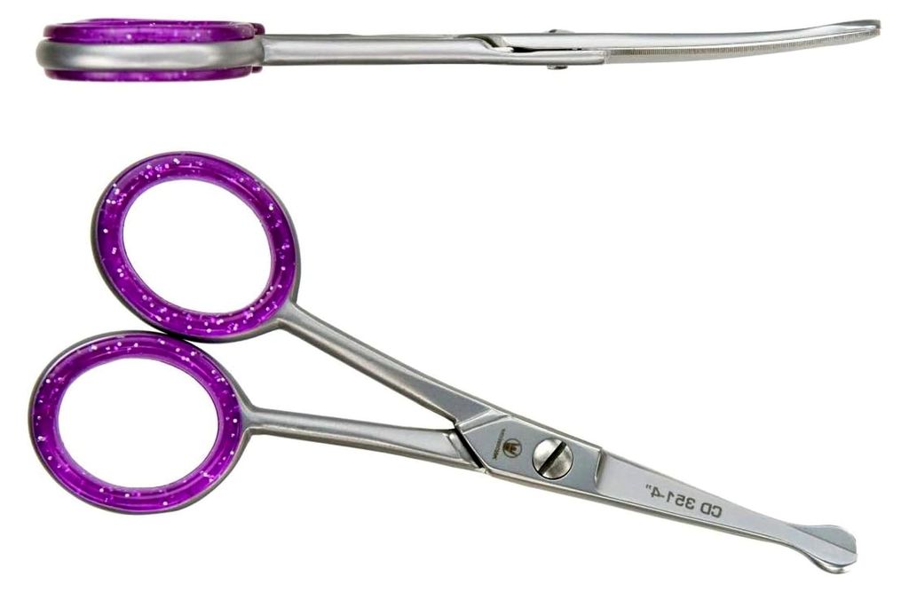 Gebogene PROFI Pfotenschere für Hunde mit abgerundeten Spitzen und einseitiger Mikroverzahnung, 4 Zoll (10,6 cm)