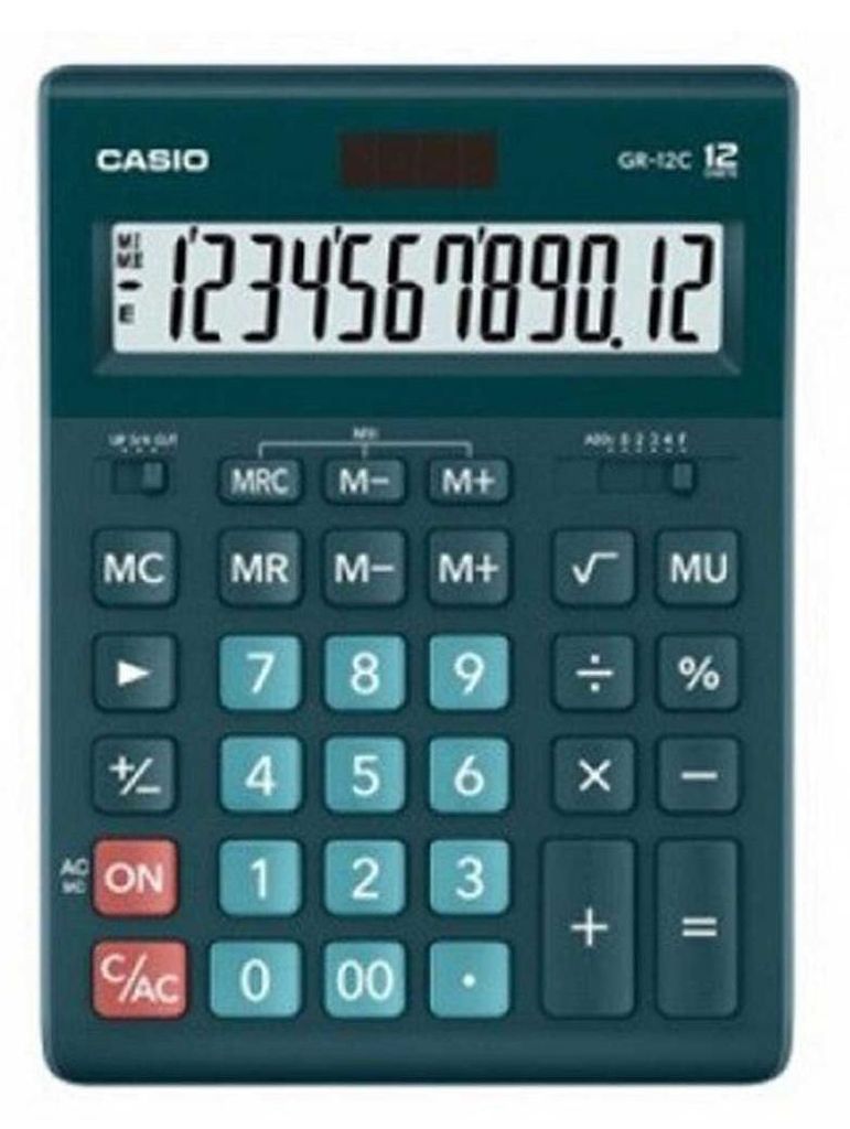 Casio Bürotaschenrechner Gr-12C-Dg Grün, 12-Stellige Produktbild 