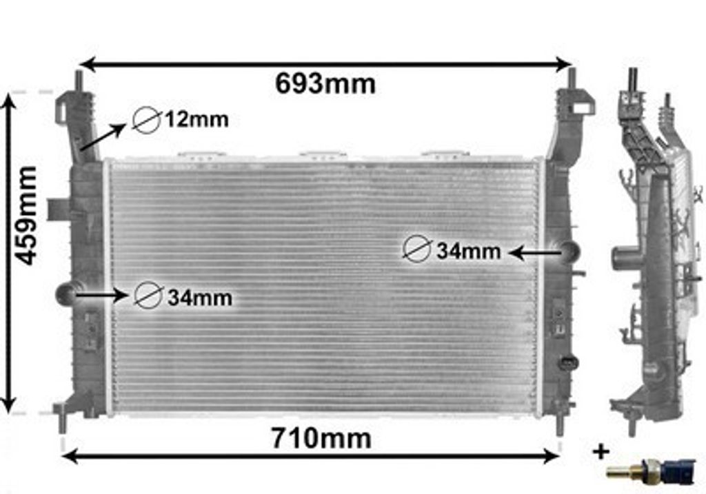 VAN WEZEL 37002582 Kühler Wasserkühler Motorkühler für OPEL Meriva A (X03)