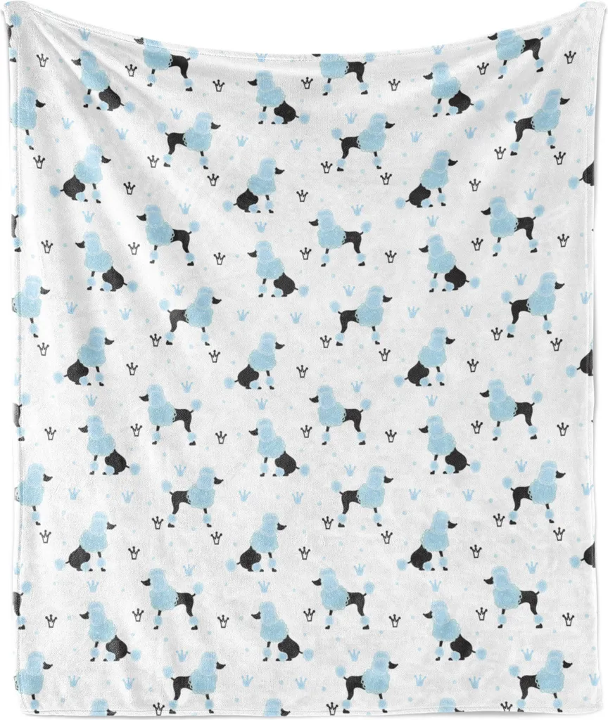 Coperta Flanella ABAKUHAUS 175x230cm | Alta Qualità | Blu e Bianco