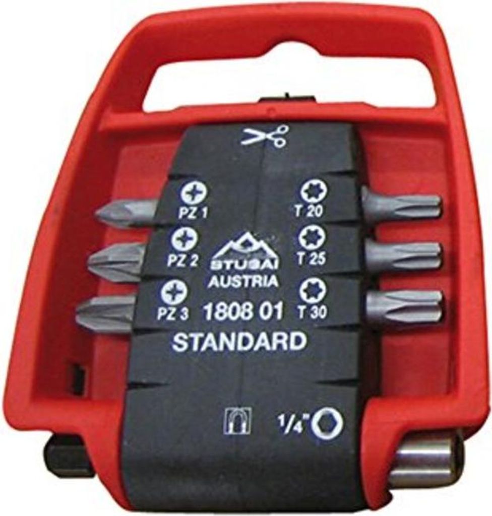 STUBAI Bit-Clip-Satz, rot, Standard, PZ, TX 7-tlg