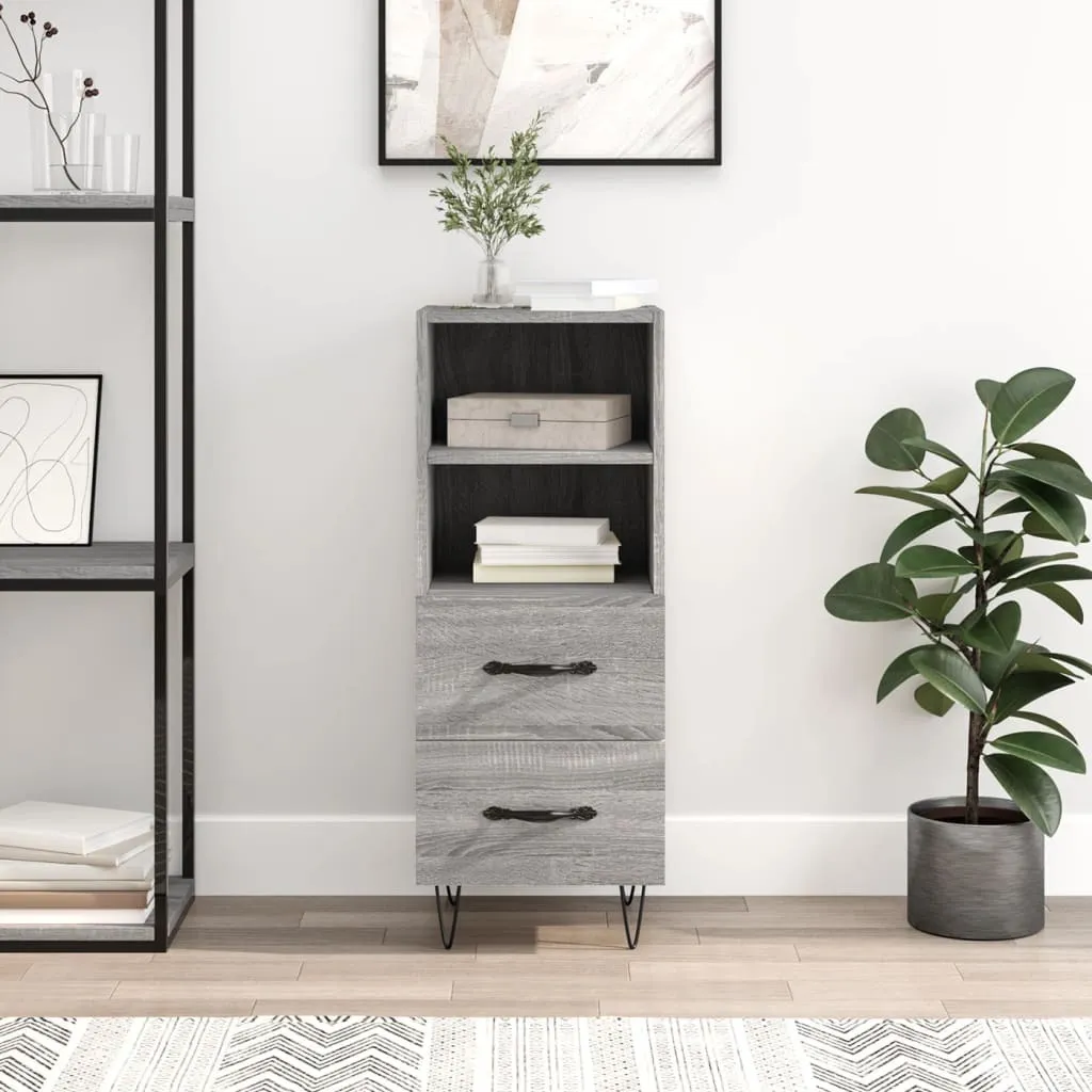Maison Exclusive - Credenza grigio Sonoma 34,5x34x90 cm Materiale ligneo