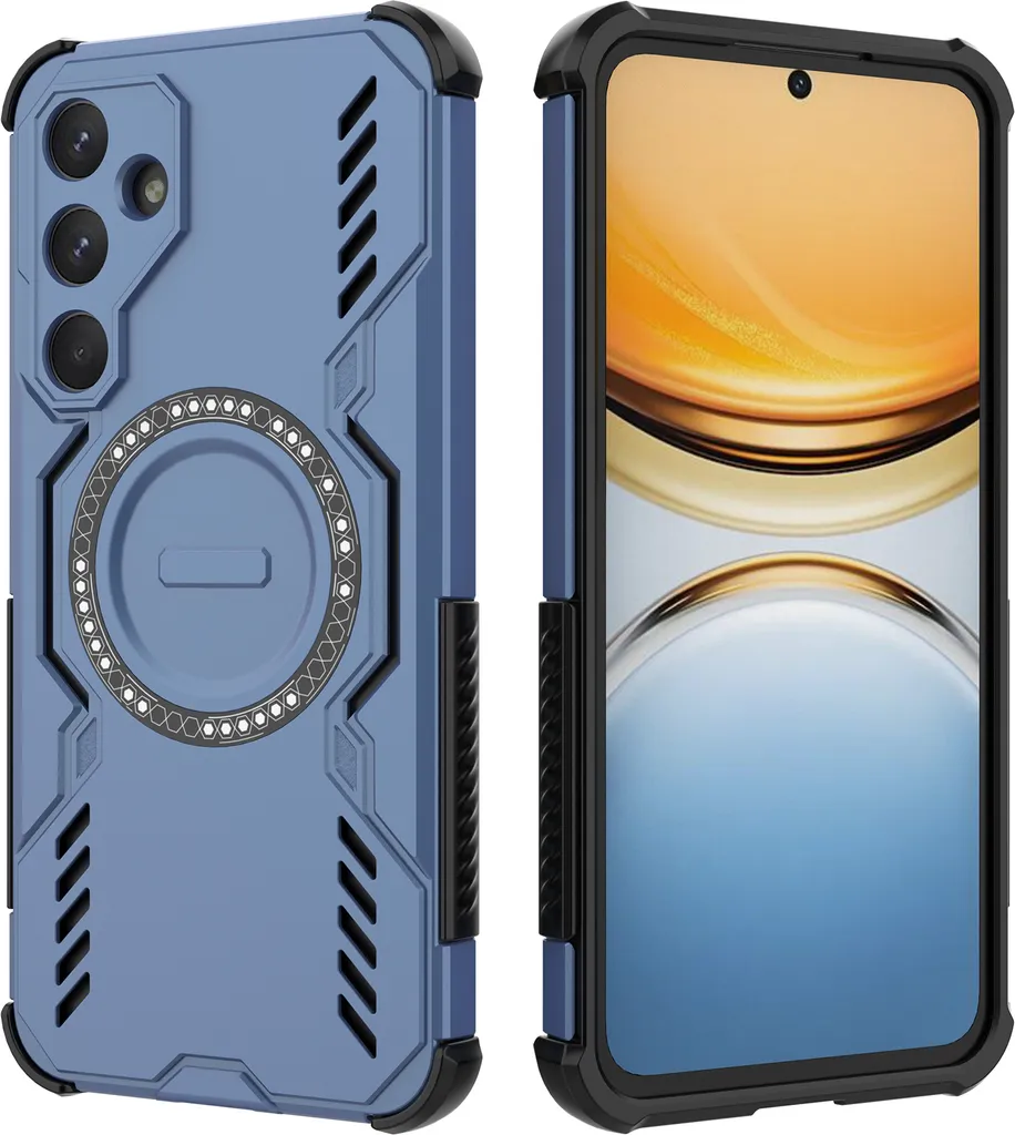 Custodia Samsung A55 5G Magnetica Blu: Paraurti Ibrido PC+TPU Top