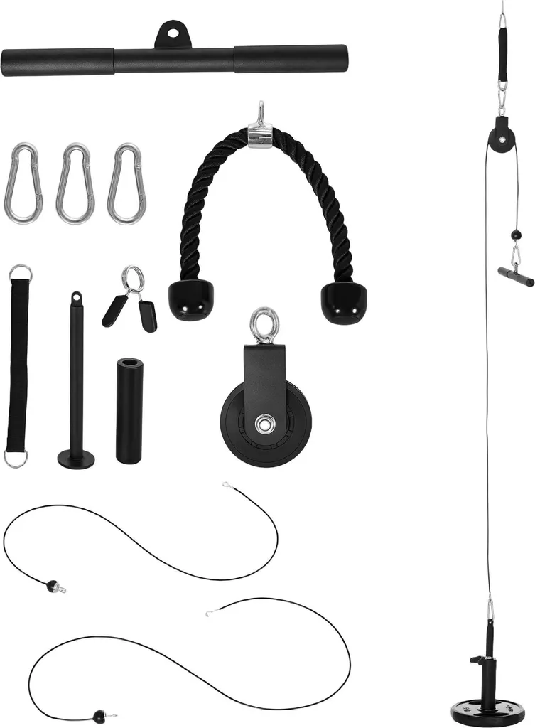 Système de câble de traction Homefitness noir pour dos et biceps