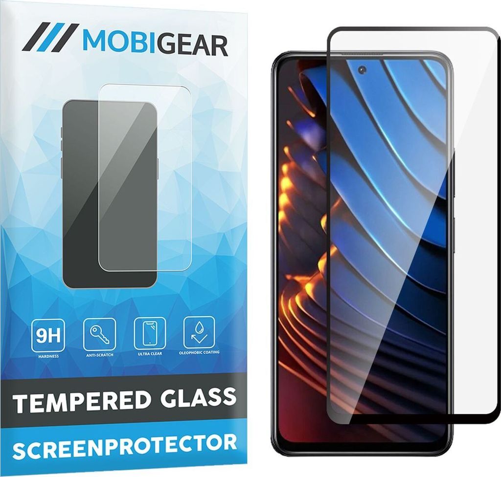 Mobigear Premium POCO X3 GT Panzerglas Gehärtetes Glas Displayschutz - Hüllenfreundlich - Schwarz