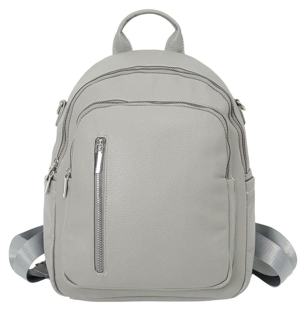 Leoberg Rucksack 2-in-1 unifarben - Tasche Schultertasche Handtasche Rucksack in Grau-316104