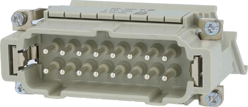 Connecteur Industriel 16 Pôles 16A pour Armoire Electrique Han 16ES Mâle