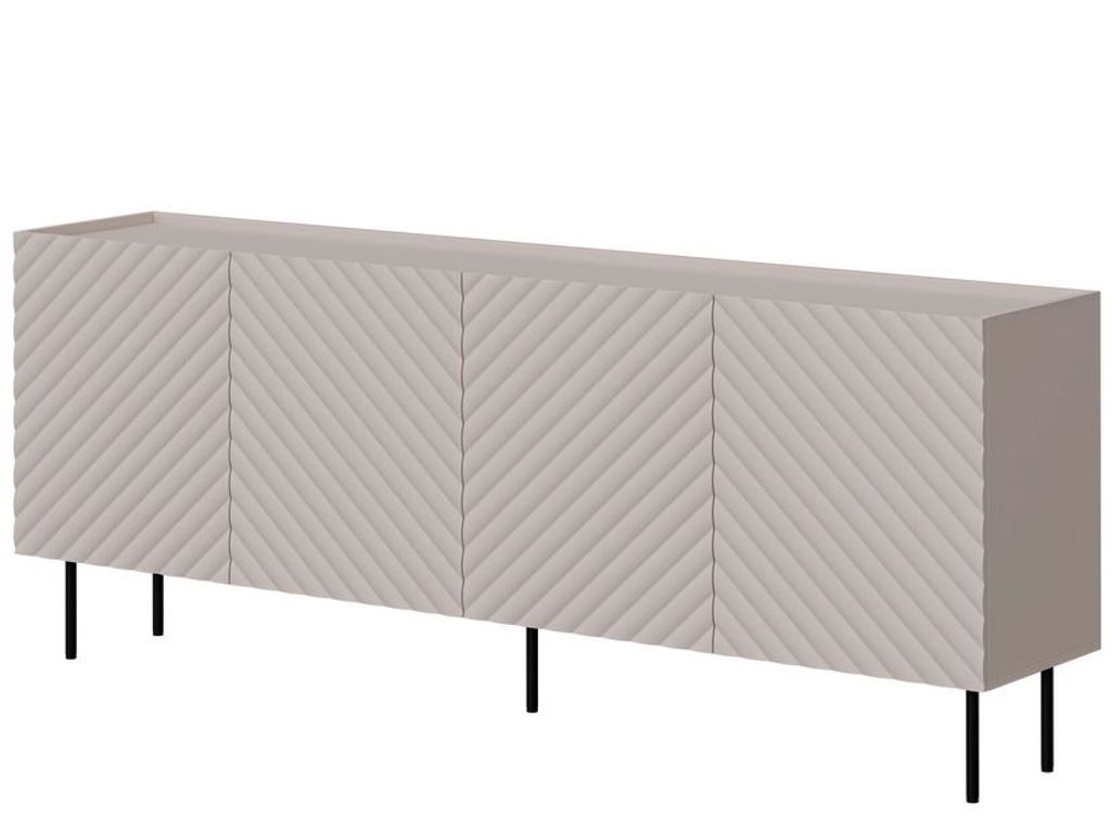 MIRJAN24 Kommode Lucca 200 4D, Türkommode, Füße aus Stahl, Wohnzimmer (Farbe: Cashmere)