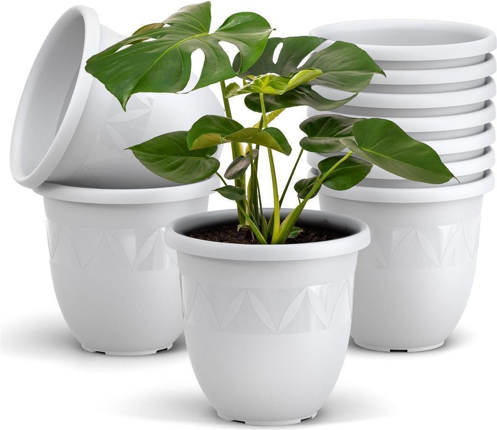 Plastard Übertopf 10er Set Ø30 cm Weiss - Pflanzkübel Blumentopf
