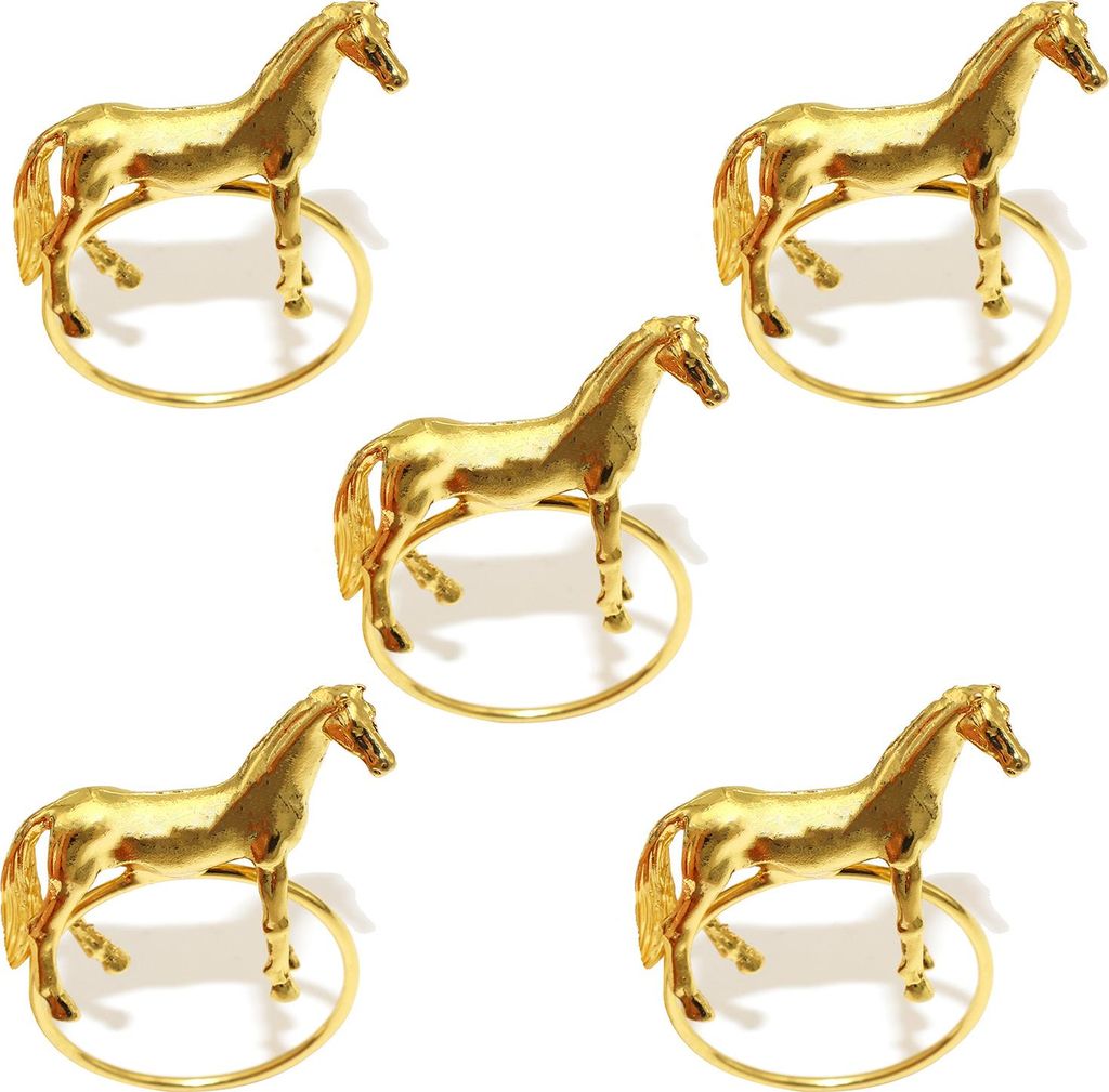 Serviettenring in Pferdeform aus Metall, goldener Western-Reit-Serviettenring mit Schnalle für Weihnachts-, Thanksgiving-, Bankett- und Party-Tisc...