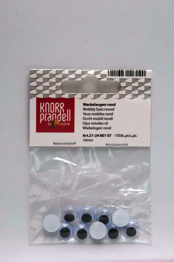 Yeux vacillants ronds 10 mm blanc avec pupille noire mobile par 100