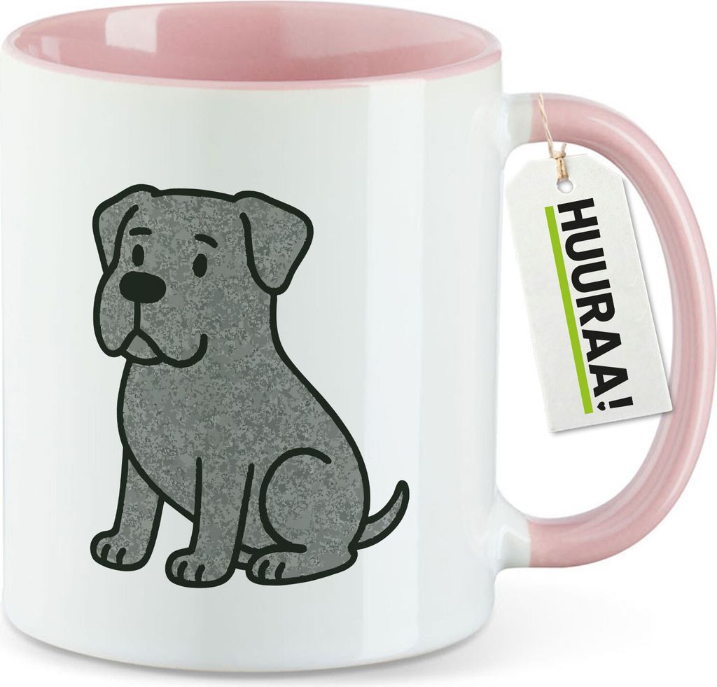 Huuraa Kaffeetasse Cane Corso Comic Corsi 330ml Rosa Keramik Kaffeebecher Geschenkidee