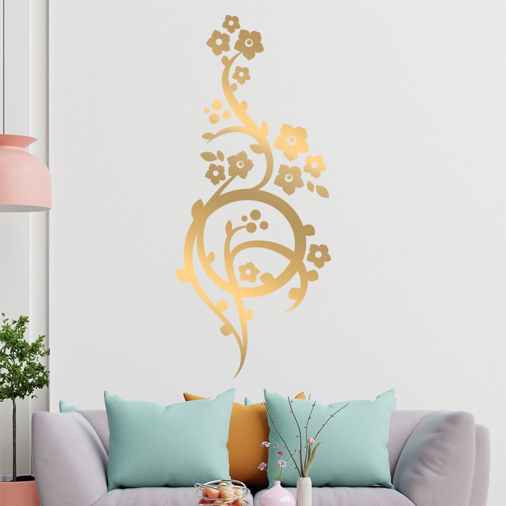 Schöne Blüten Ranke Wandtattoo in 6 Größen - Wandaufkleber Wall Sticker - Dekoration, Küche, Wohnzimmer, Schlafzimmer, Badezimmer